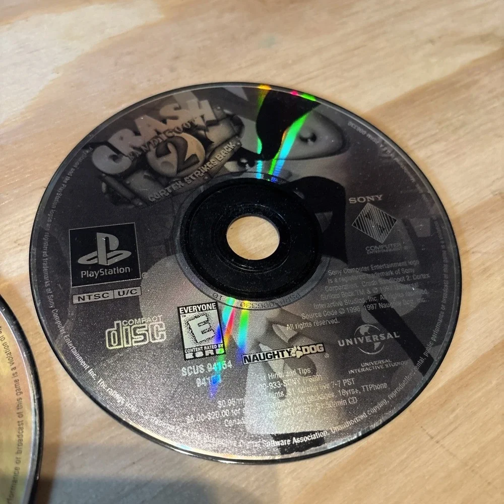 Spyro The Dragon & Crash Bandicoot 2 PS1 Games Lot Of 2 No Cases Disk Only